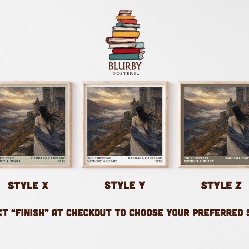 The Chieftain Without A Heart literary print in frame leaning in hallway – romance wall art
