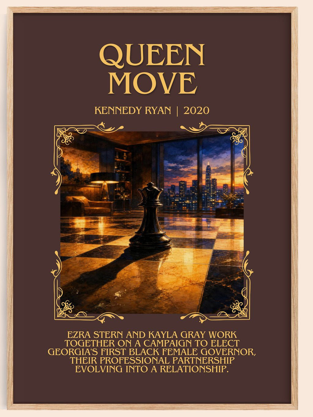 Queen Move Minimalist Book Poster by Kennedy Ryan – book poster