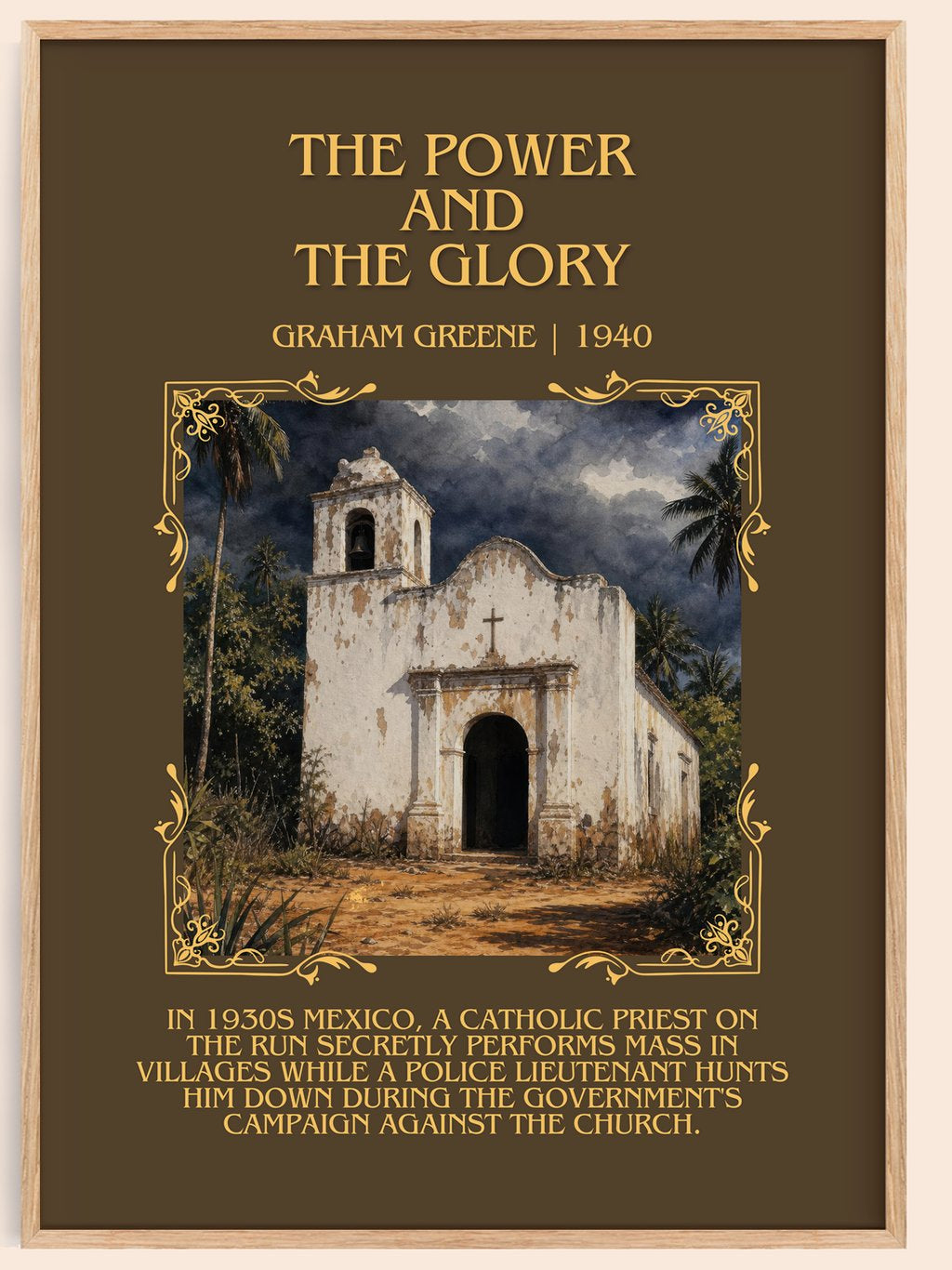 The Power and the Glory Minimalist Book Poster by Graham Greene – book poster