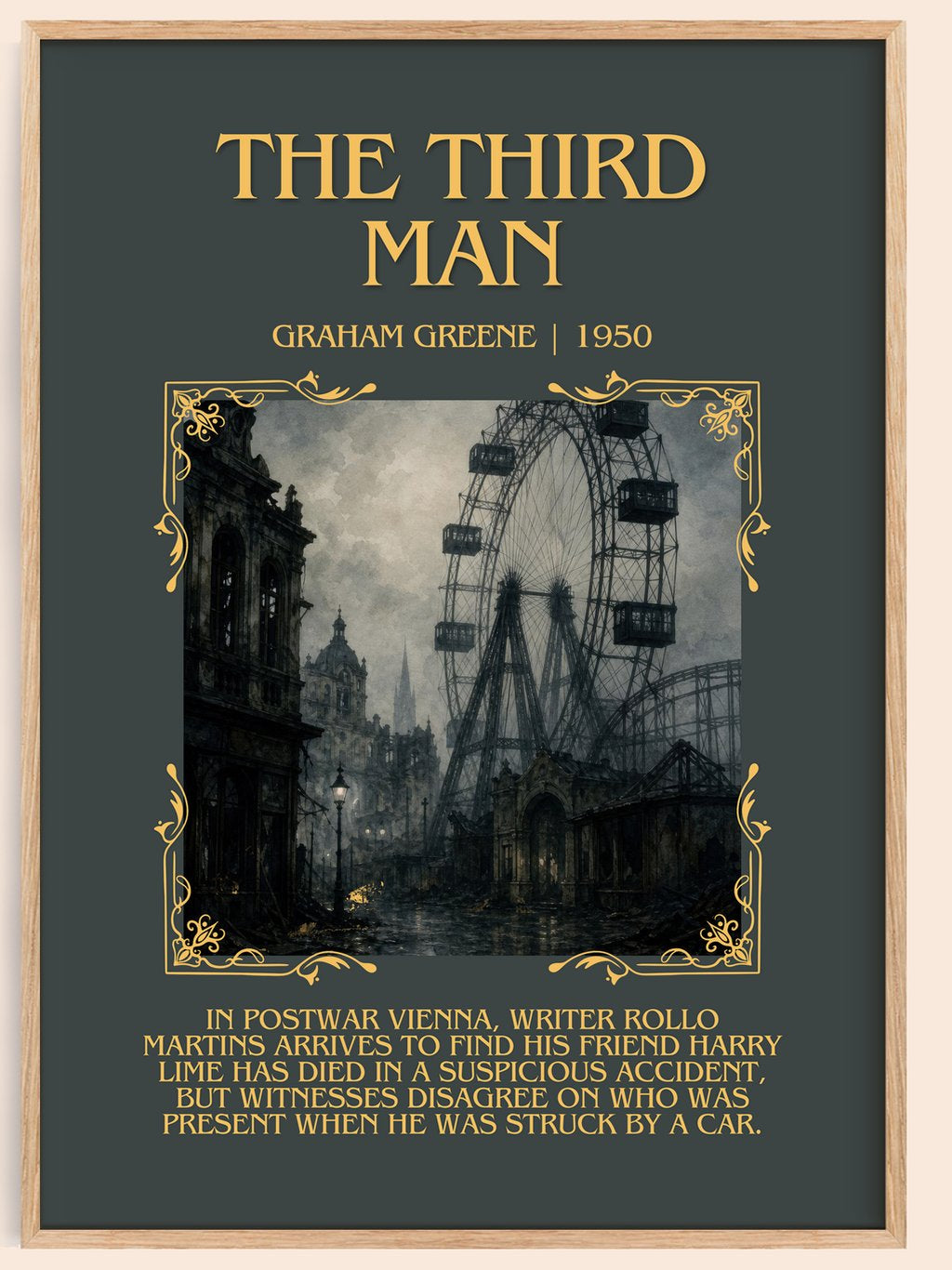 The Third Man Minimalist Book Poster by Graham Greene – book poster