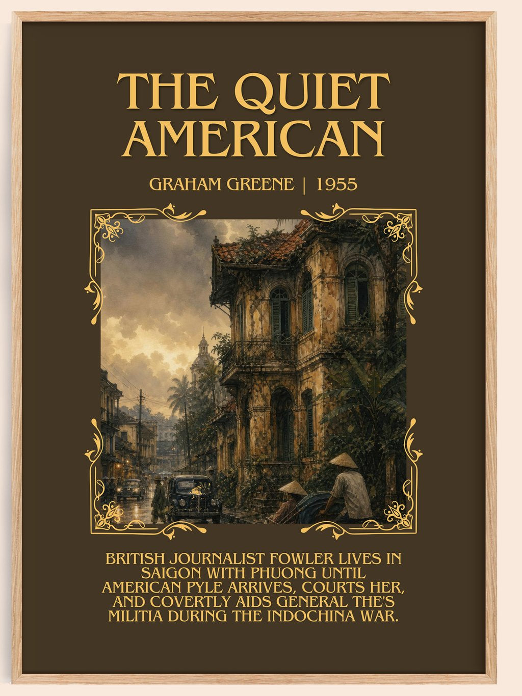 The Quiet American Minimalist Book Poster by Graham Greene – book poster