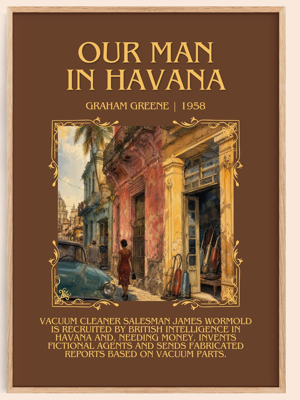 Our Man in Havana Minimalist Book Poster by Graham Greene – book poster