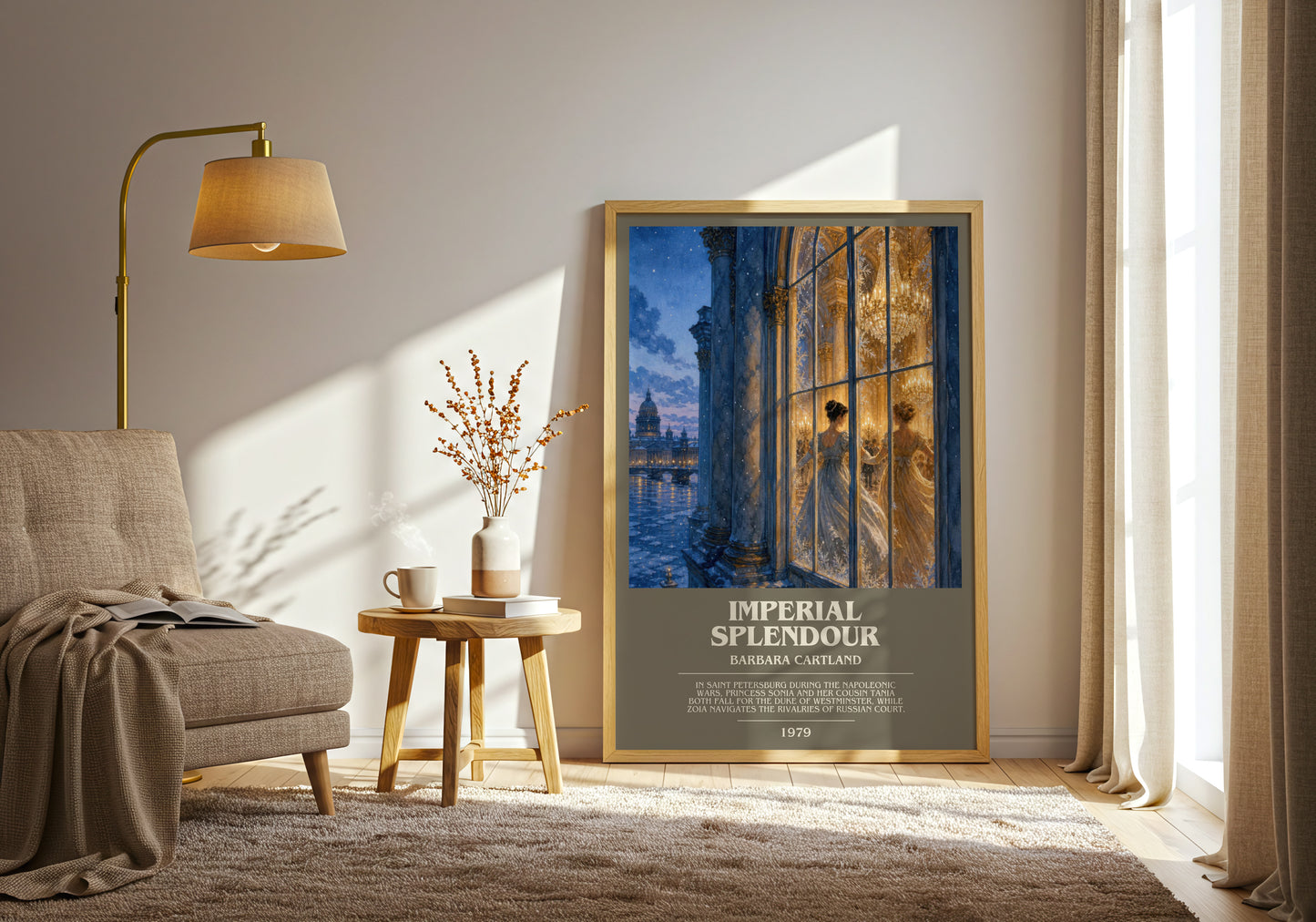 Imperial Splendour bookish print on bookshelf – Barbara Cartland fan gift