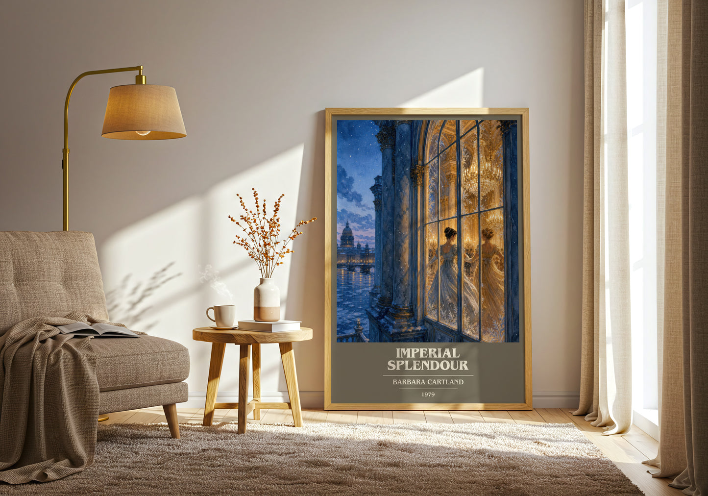 Imperial Splendour book cover print on bookshelf – Barbara Cartland fan gift