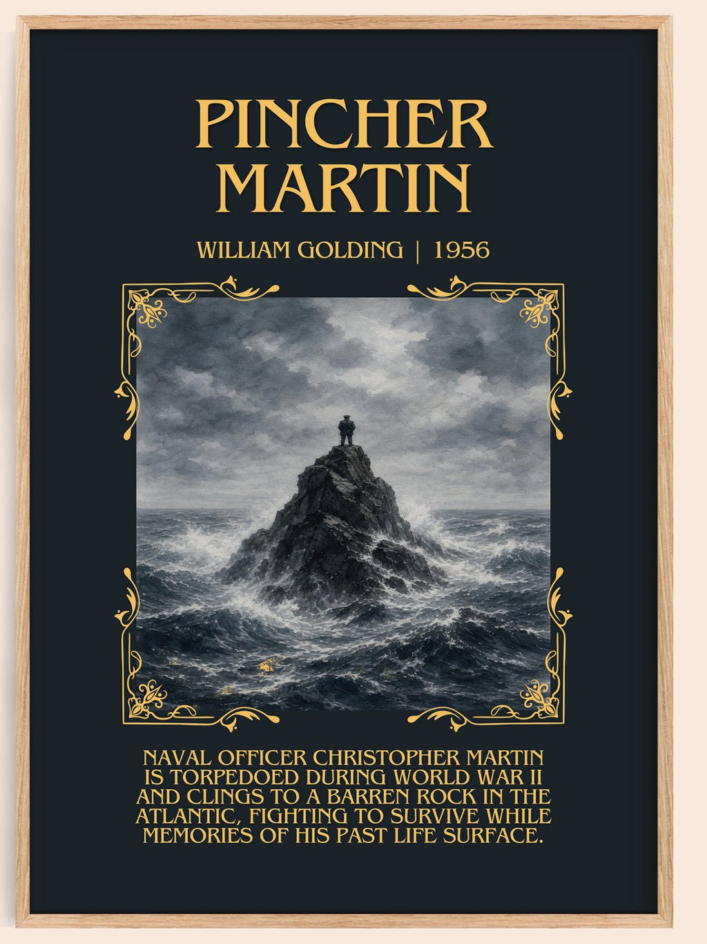 Pincher Martin Minimalist Book Poster by William Golding – book poster