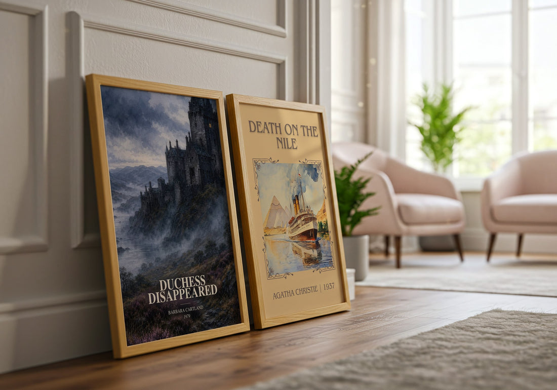 Duchess Disappeared watercolour print framed by window – literary home decor