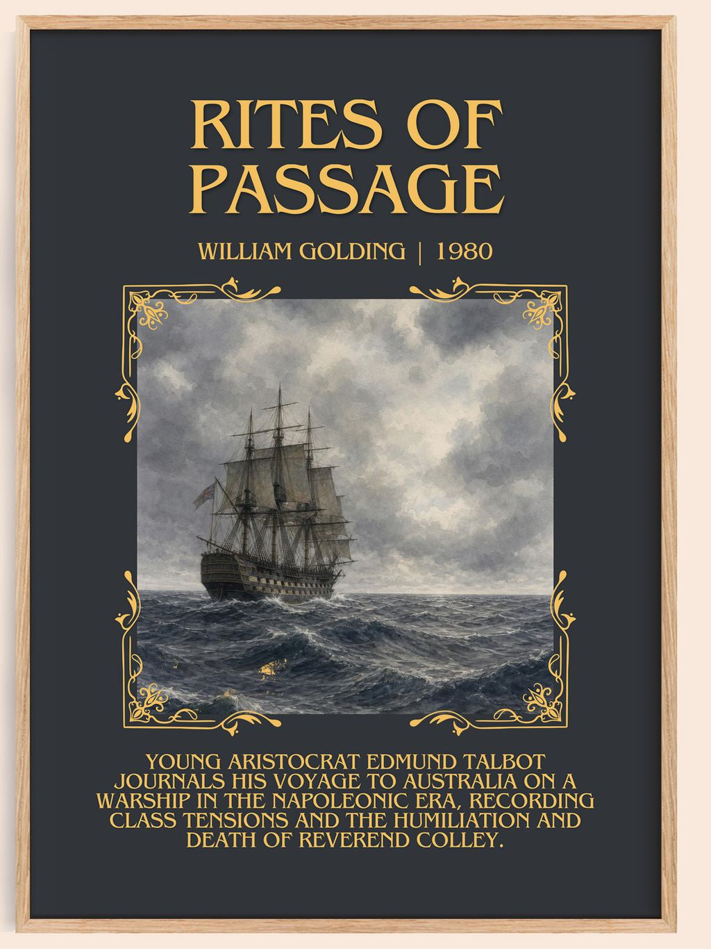 Rites of Passage Minimalist Book Poster by William Golding – book poster
