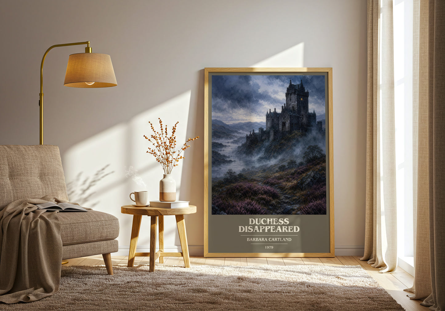 Duchess Disappeared book cover print on bookshelf – Barbara Cartland fan gift