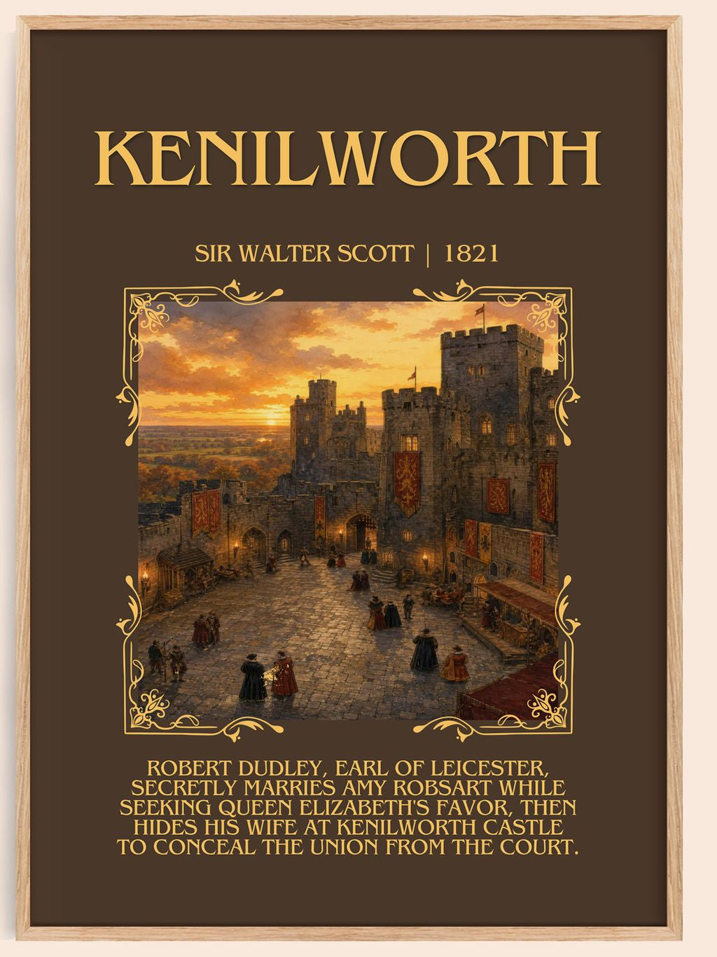 Kenilworth Minimalist Book Poster by Sir Walter Scott – book poster