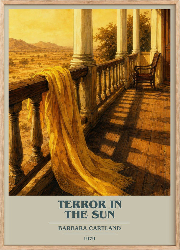 Terror In The Sun Book Cover Poster by Barbara Cartland