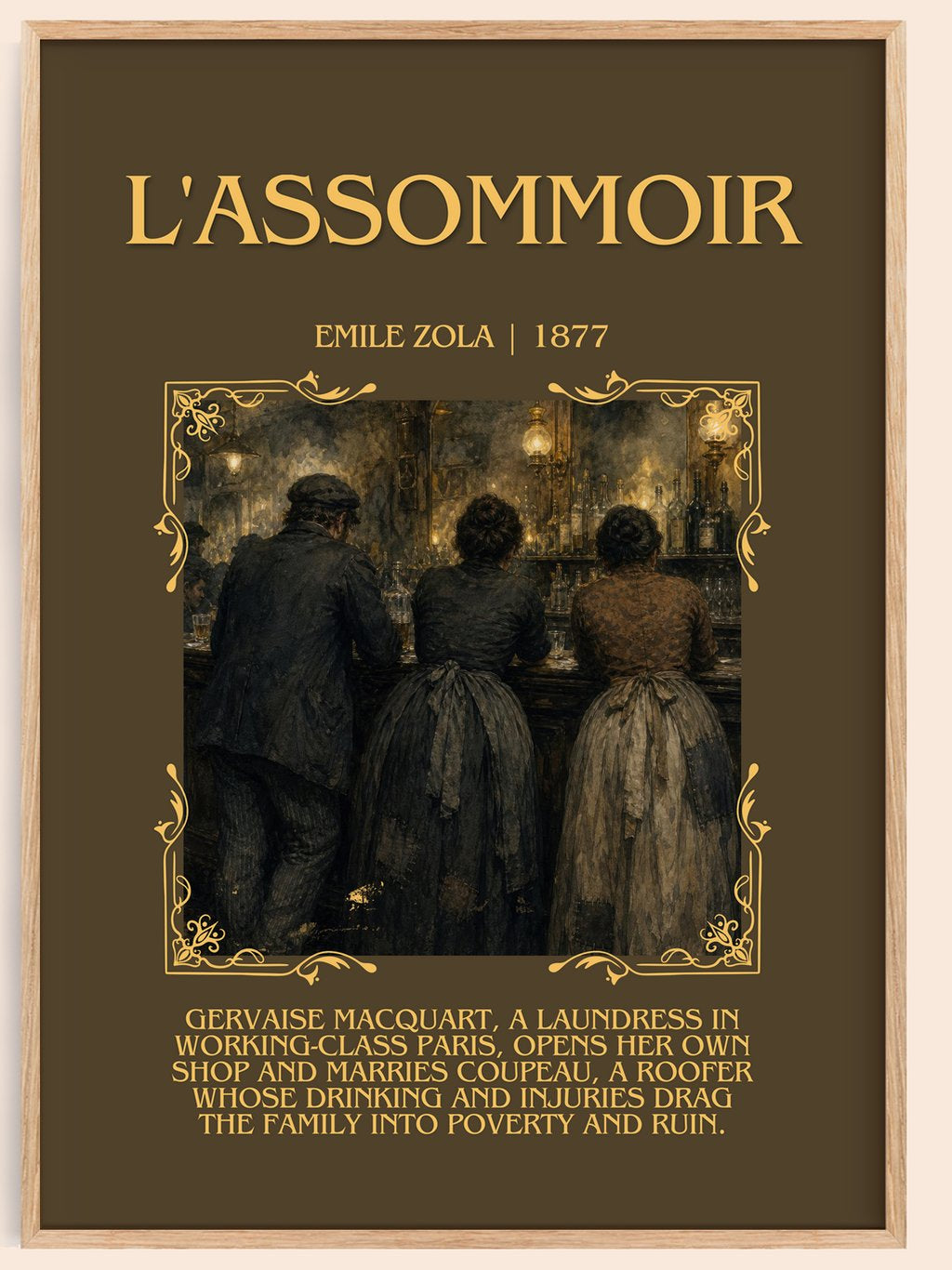 L'Assommoir Minimalist Book Poster by Émile Zola – book poster