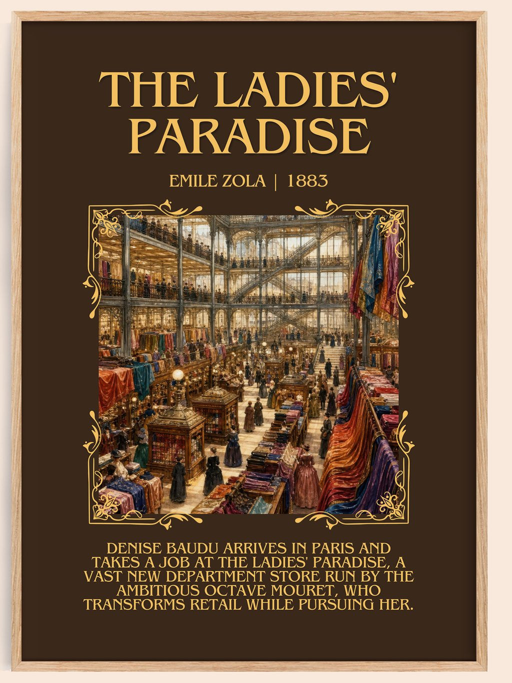 The Ladies' Paradise Minimalist Book Poster by Émile Zola – book poster