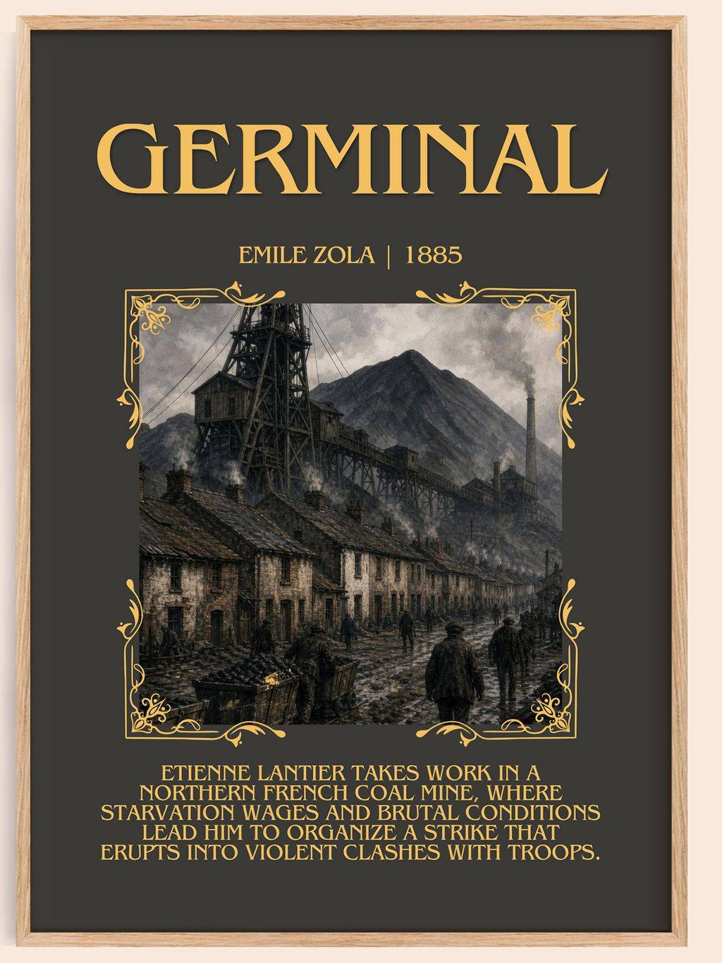 Germinal Minimalist Book Poster by Émile Zola – book poster