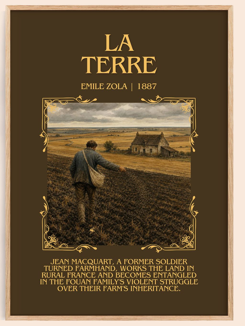 La Terre Minimalist Book Poster by Émile Zola – book poster