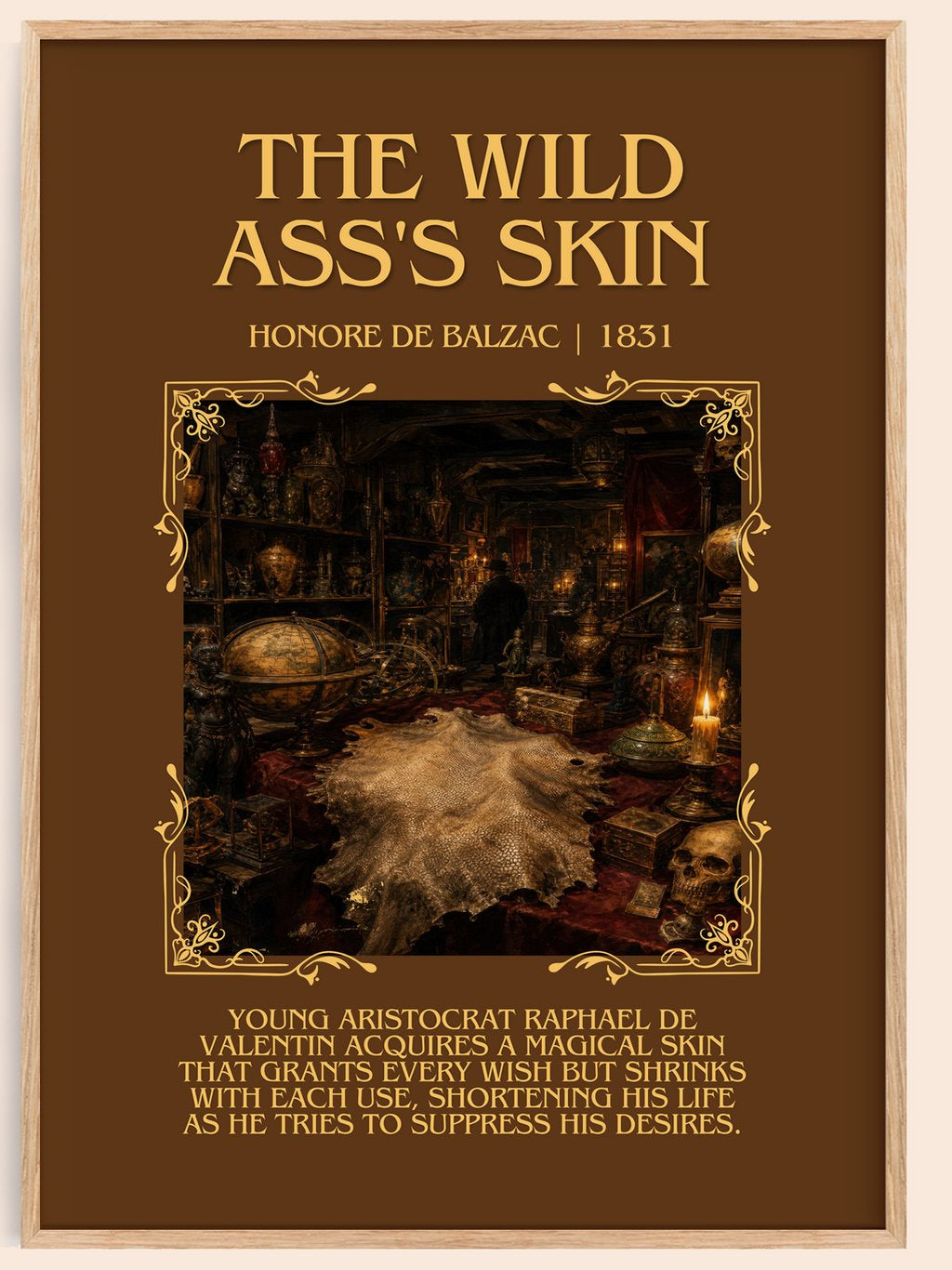 The Wild Ass's Skin Minimalist Book Poster by Honoré de Balzac – book poster