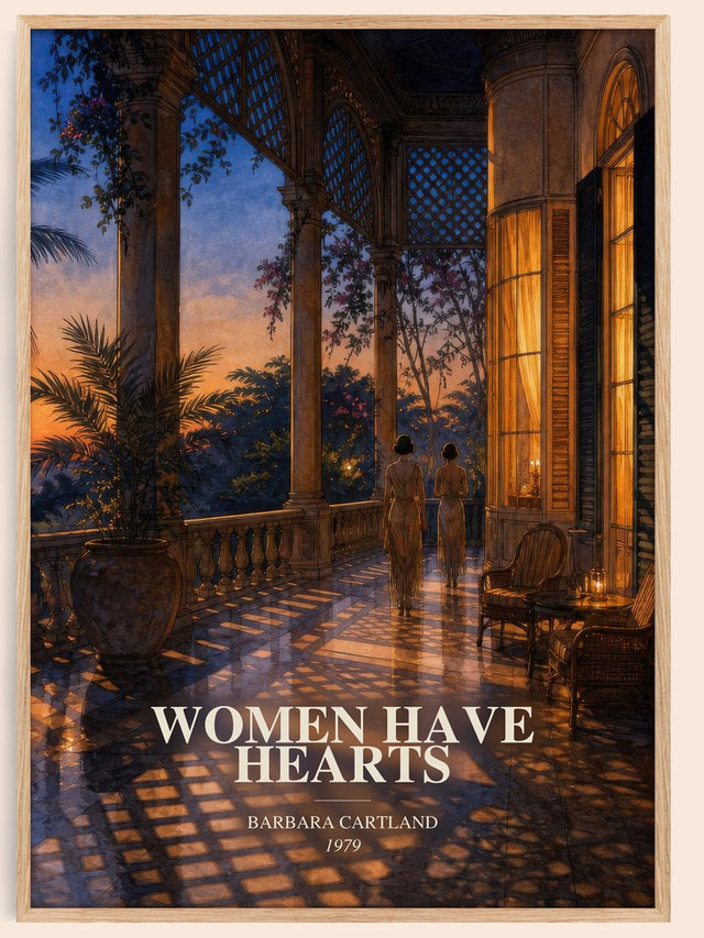 Women Have Hearts Book Watercolour Illustration by Barbara Cartland