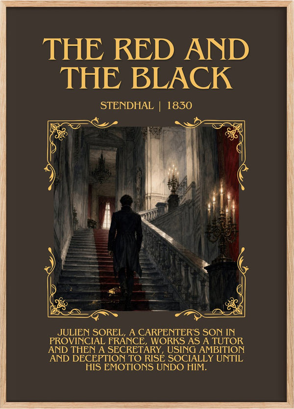 The Red and the Black Minimalist Book Poster by Stendhal