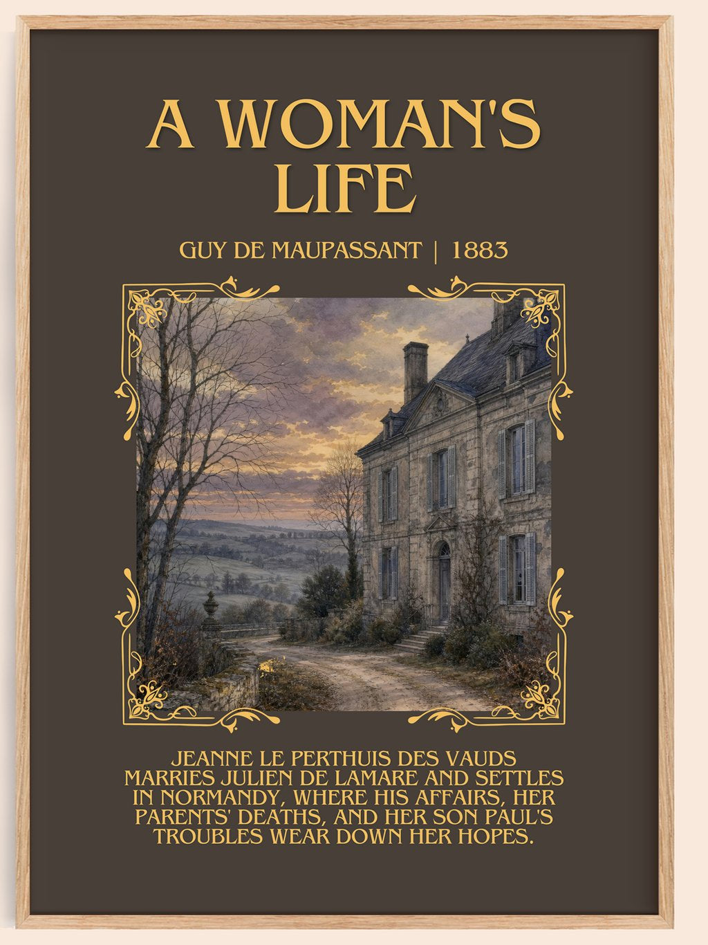 A Woman's Life Minimalist Book Poster by Guy de Maupassant – book poster
