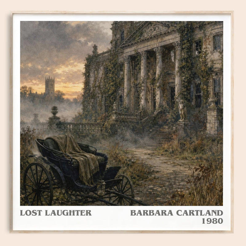 Lost Laughter literary book poster by Barbara Cartland – framed literary art print