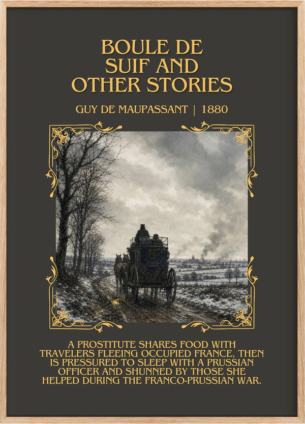 Boule de Suif and Other Stories Minimalist Book Poster by Guy de Maupassant