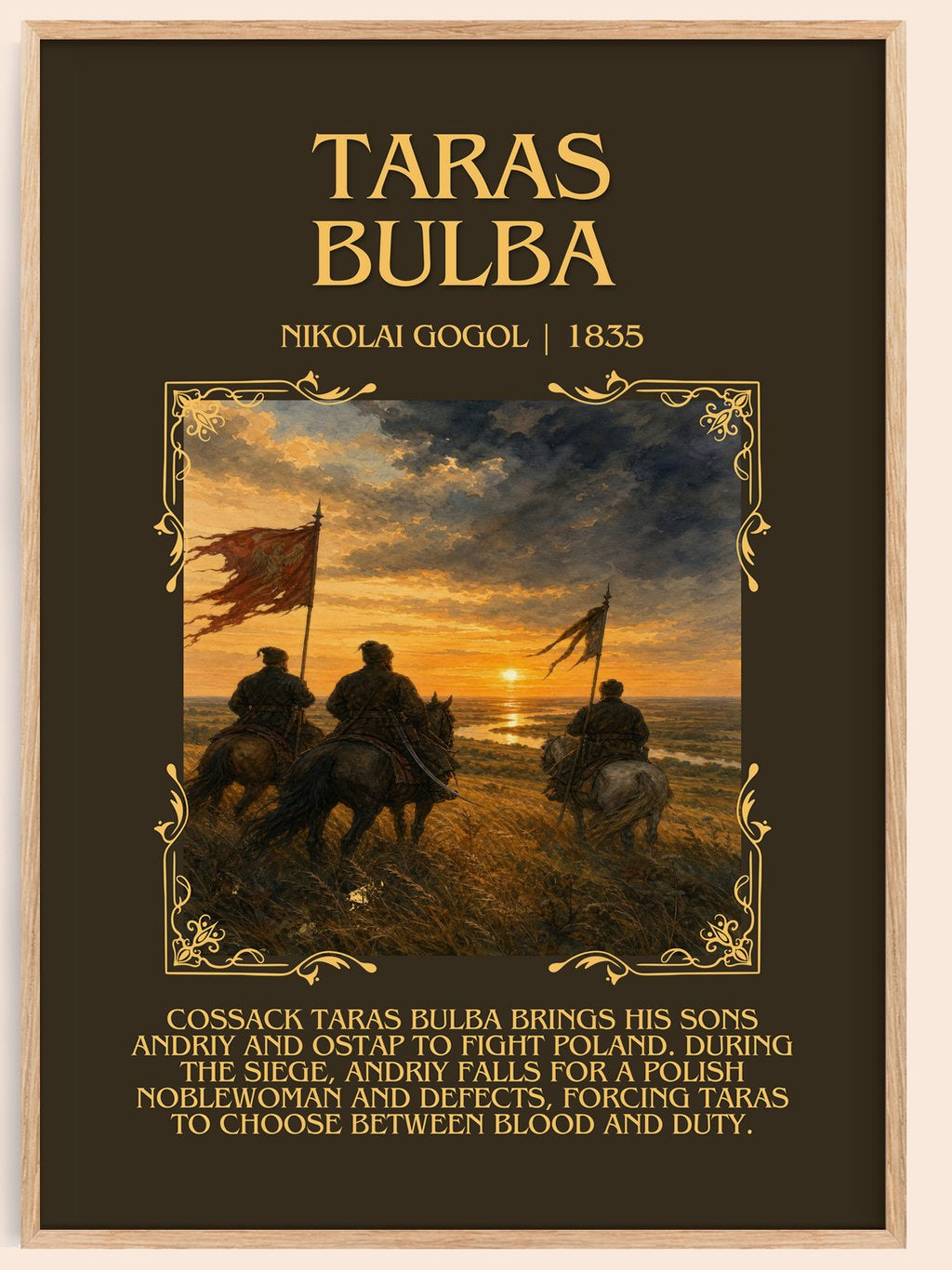 Taras Bulba Minimalist Book Poster by Nikolai Gogol – book poster