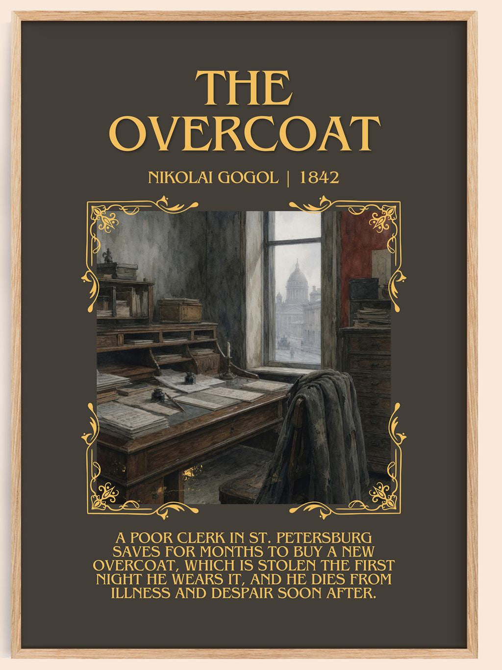 The Overcoat Minimalist Book Poster by Nikolai Gogol – book poster