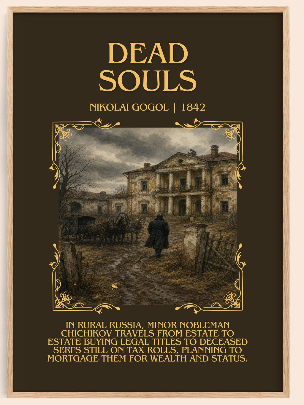 Dead Souls Minimalist Book Poster by Nikolai Gogol – book poster