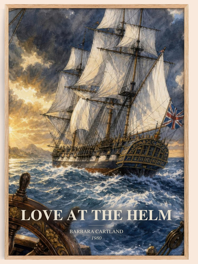 Love At The Helm Book Watercolour Illustration by Barbara Cartland
