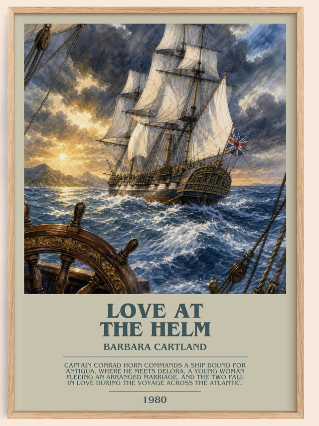 Love At The Helm Bookish Wall Art by Barbara Cartland