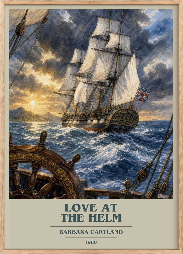 Love At The Helm Book Cover Poster by Barbara Cartland