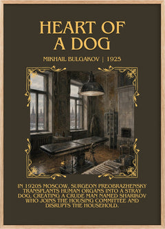 Heart of a Dog Minimalist Book Poster by Mikhail Bulgakov