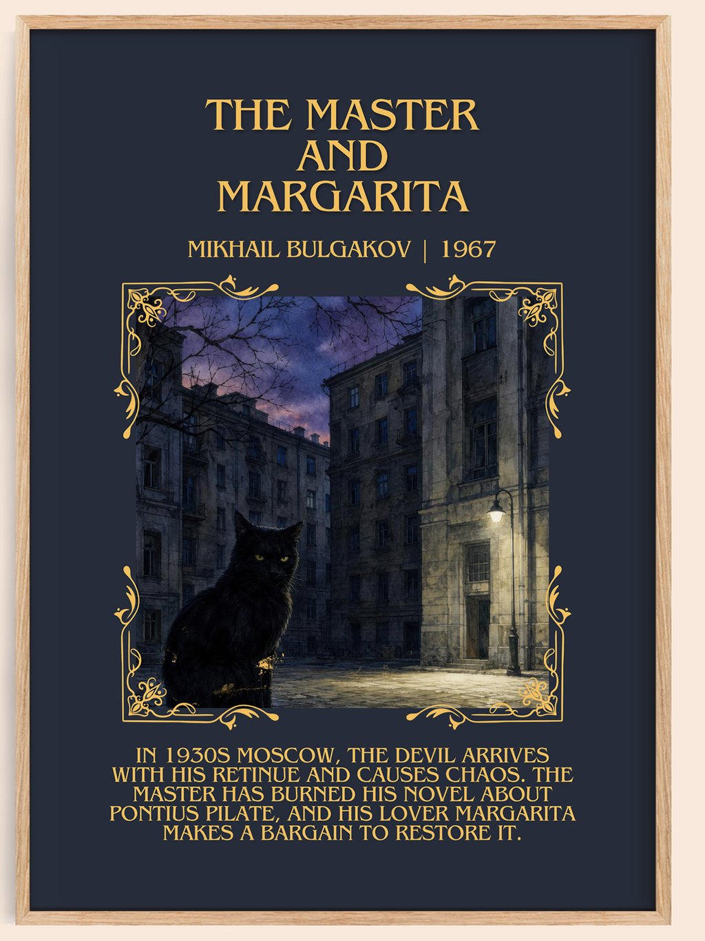 The Master and Margarita Minimalist Book Poster by Mikhail Bulgakov – book poster