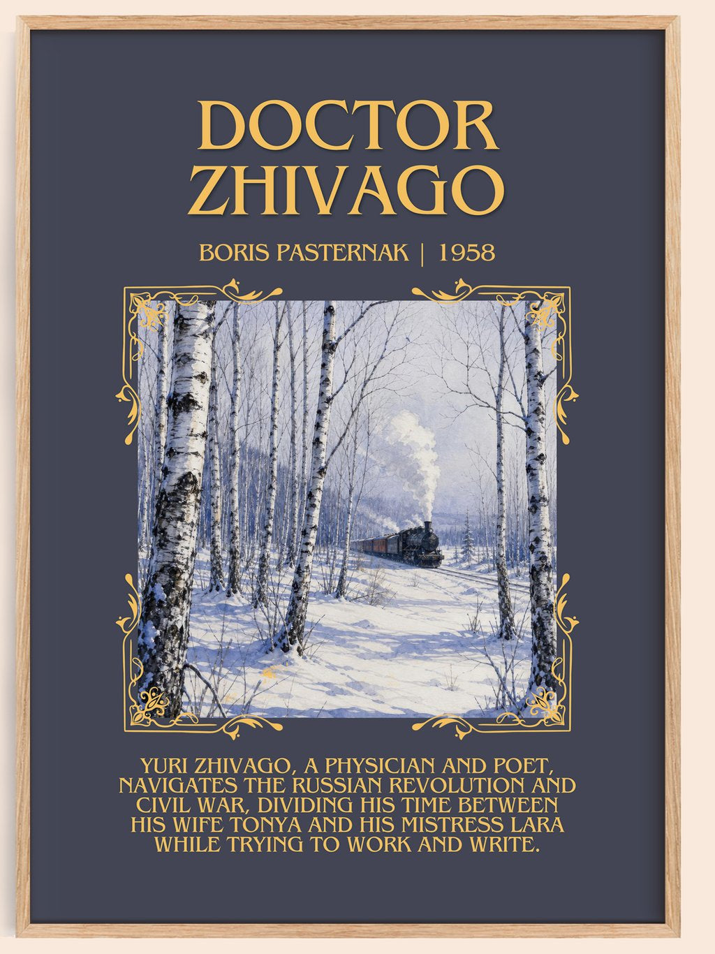 Doctor Zhivago Minimalist Book Poster by Boris Pasternak – book poster