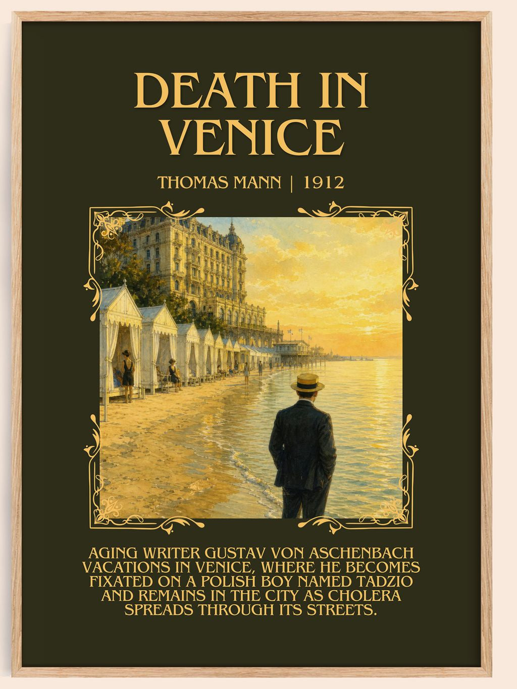 Death in Venice Minimalist Book Poster by Thomas Mann – book poster
