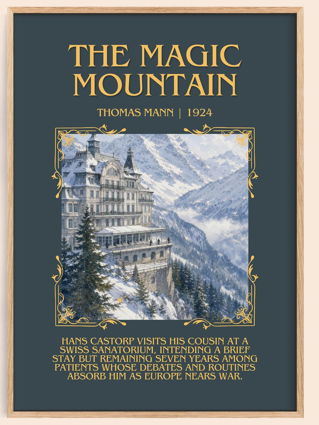 The Magic Mountain Minimalist Book Poster by Thomas Mann – book poster