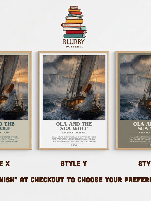 Ola And The Sea Wolf bookish print in frame leaning in hallway – romance wall art