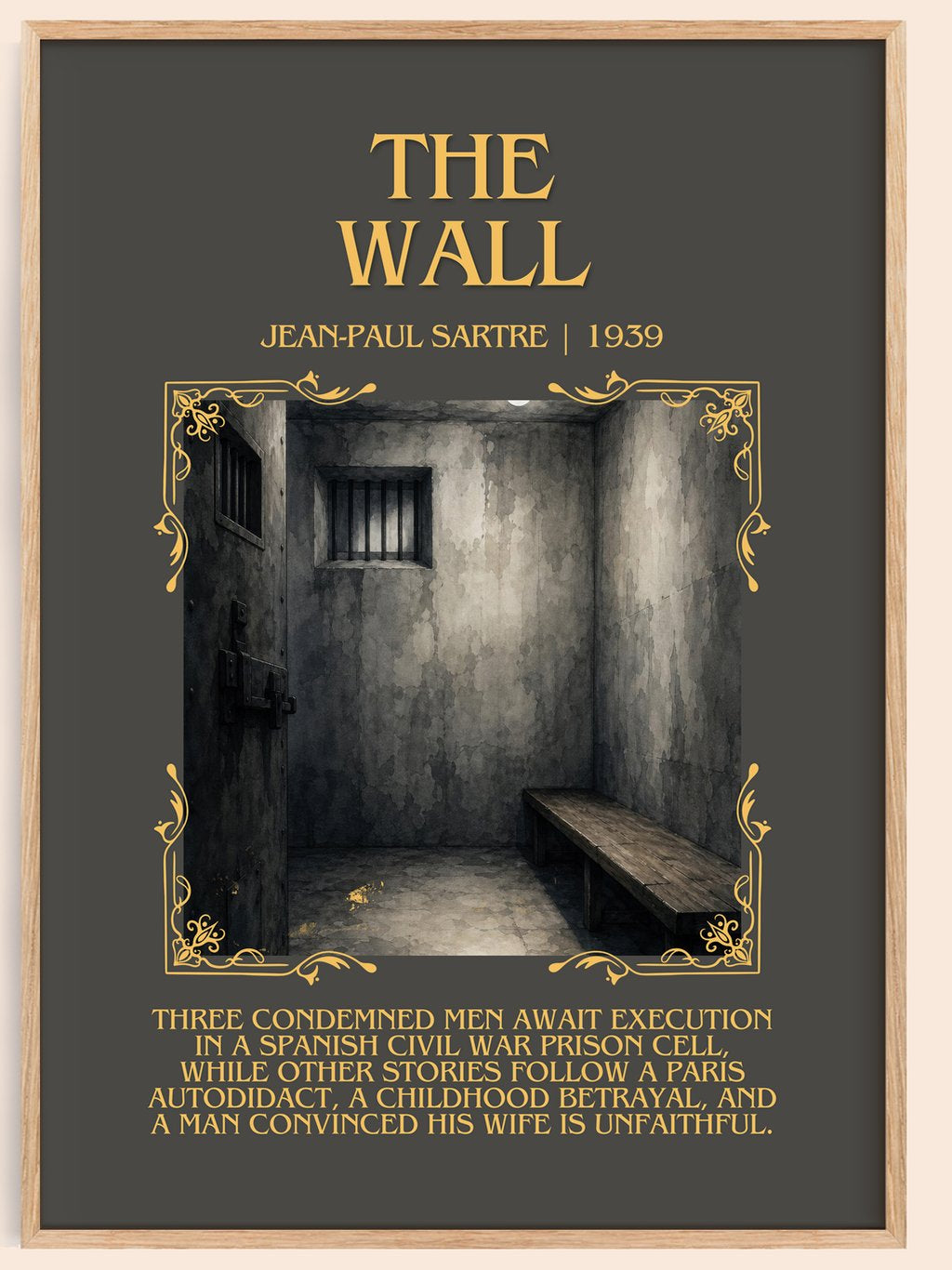 The Wall Minimalist Book Poster by Jean-Paul Sartre – book poster