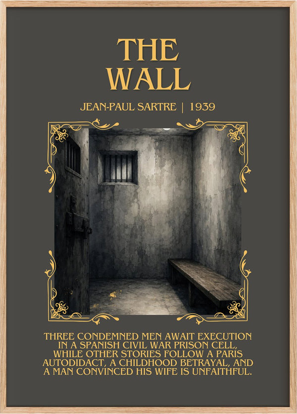 The Wall Minimalist Book Poster by Jean-Paul Sartre