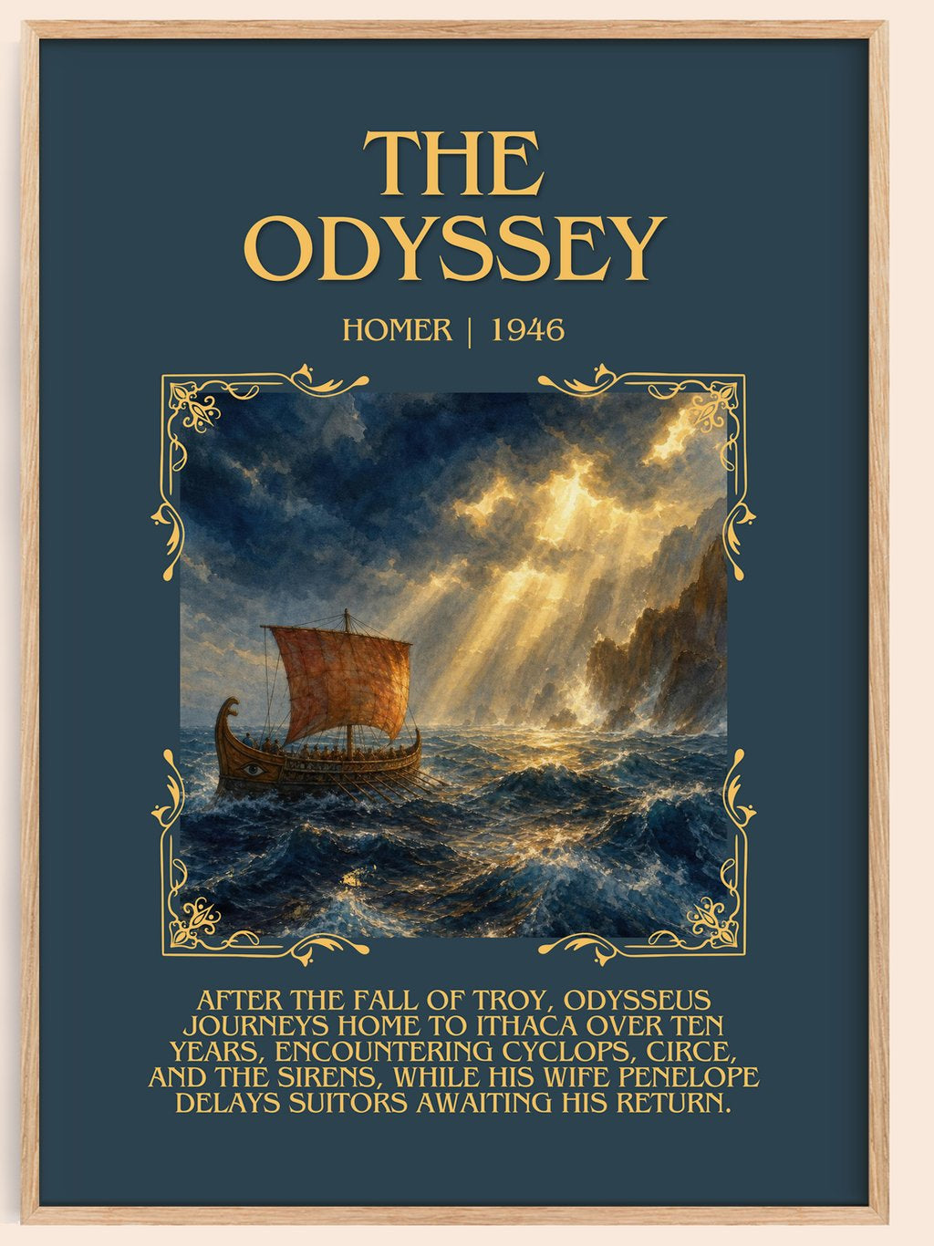 The Odyssey Minimalist Book Poster by Homer – book poster