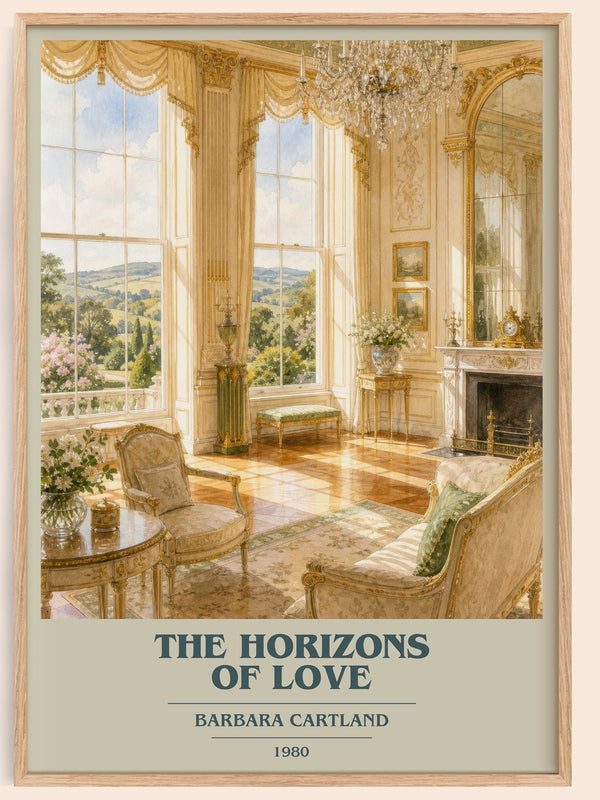 The Horizons Of Love book cover book poster by Barbara Cartland – framed literary art print