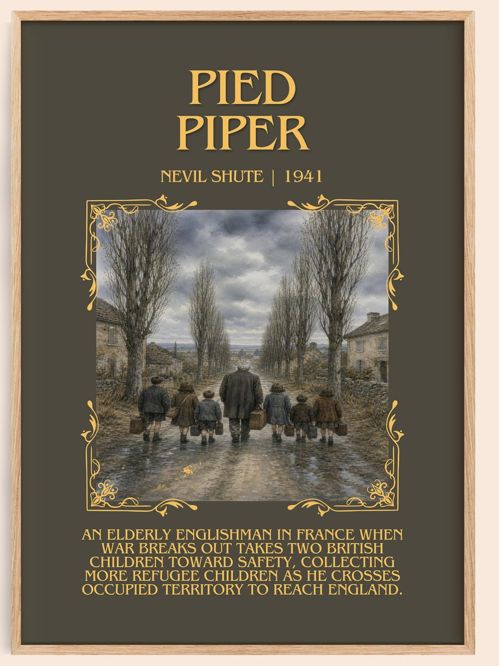 Pied Piper Minimalist Book Poster by Nevil Shute – book poster