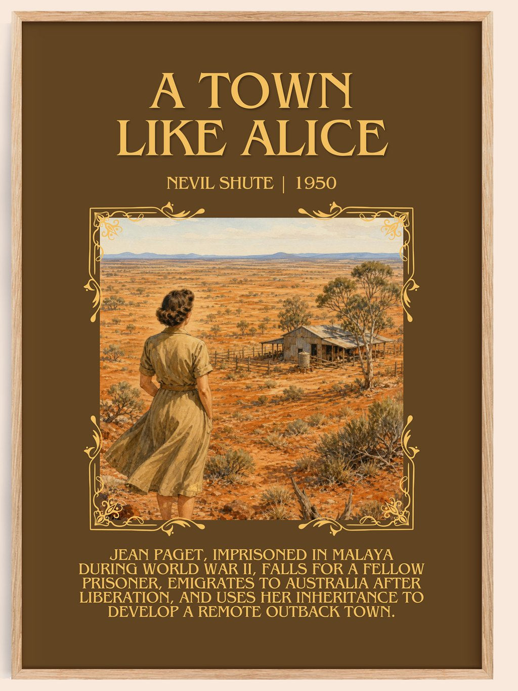 A Town Like Alice Minimalist Book Poster by Nevil Shute – book poster