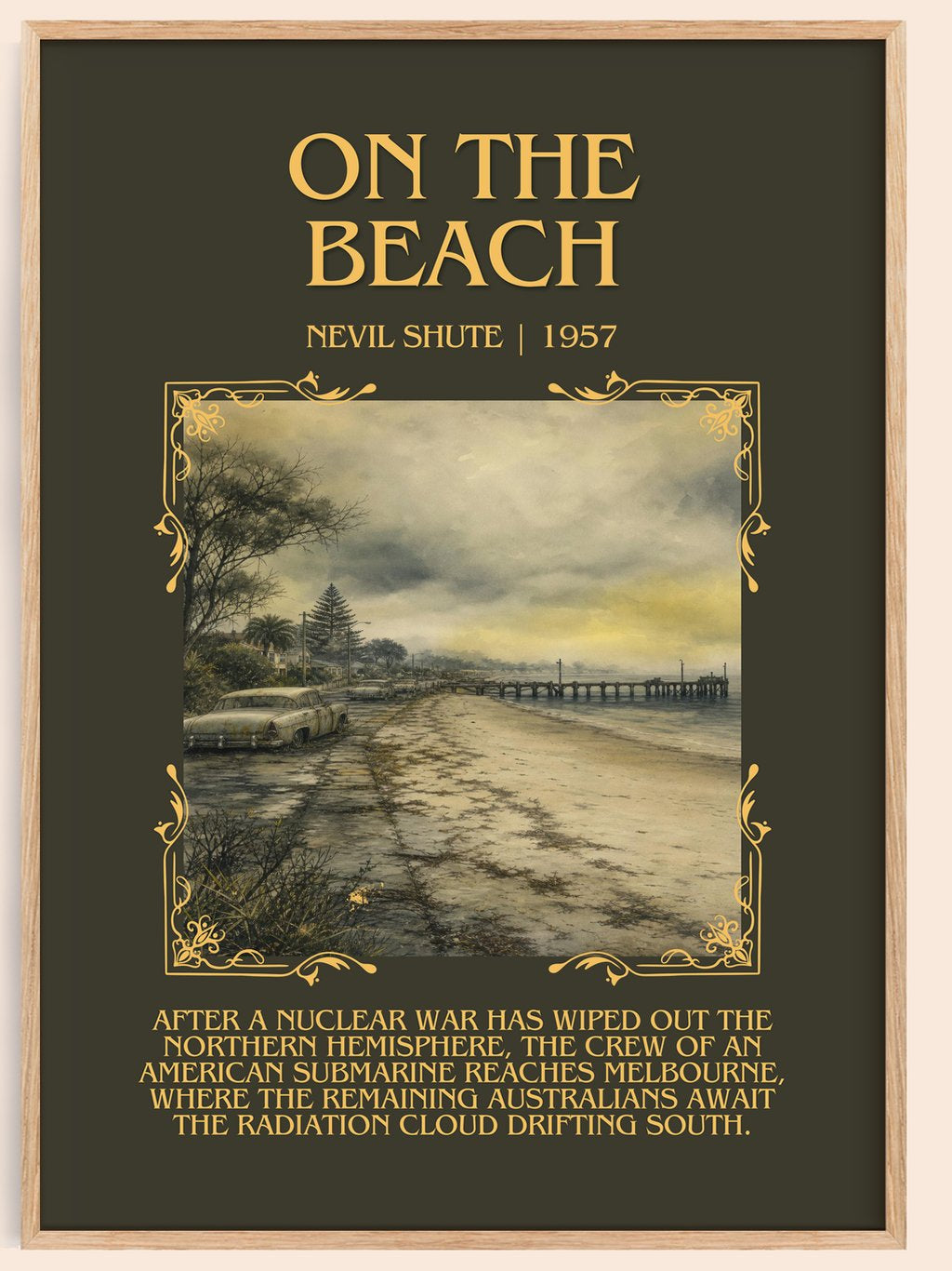 On the Beach Minimalist Book Poster by Nevil Shute – book poster