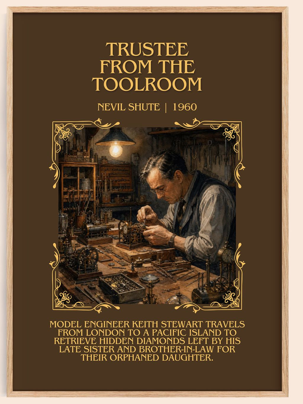 Trustee from the Toolroom Minimalist Book Poster by Nevil Shute – book poster