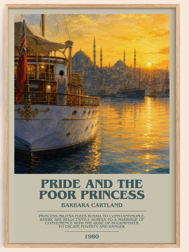 Pride And The Poor Princess Bookish Wall Art by Barbara Cartland