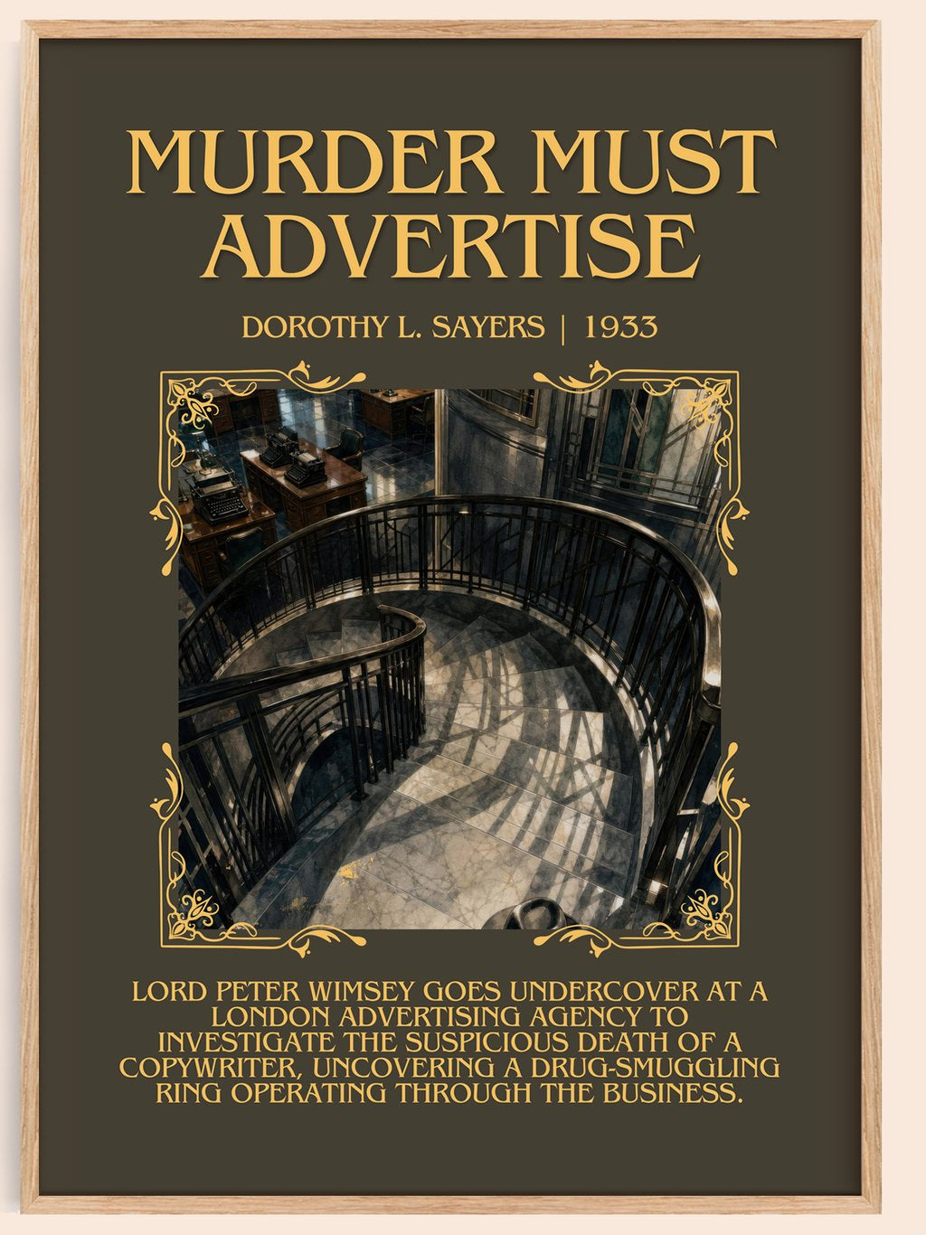 Murder Must Advertise Minimalist Book Poster by Dorothy L. Sayers – book poster