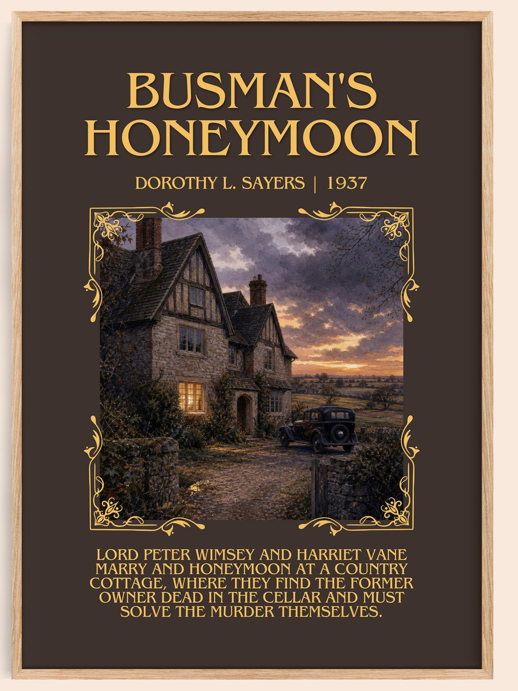 Busman's Honeymoon Minimalist Book Poster by Dorothy L. Sayers – book poster