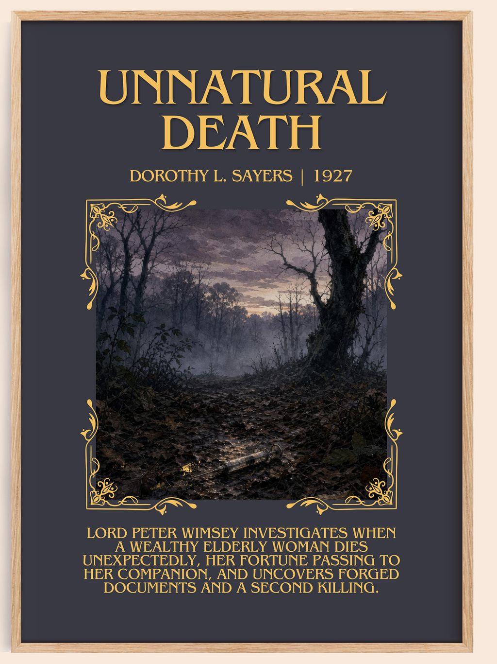 Unnatural Death Minimalist Book Poster by Dorothy L. Sayers – book poster