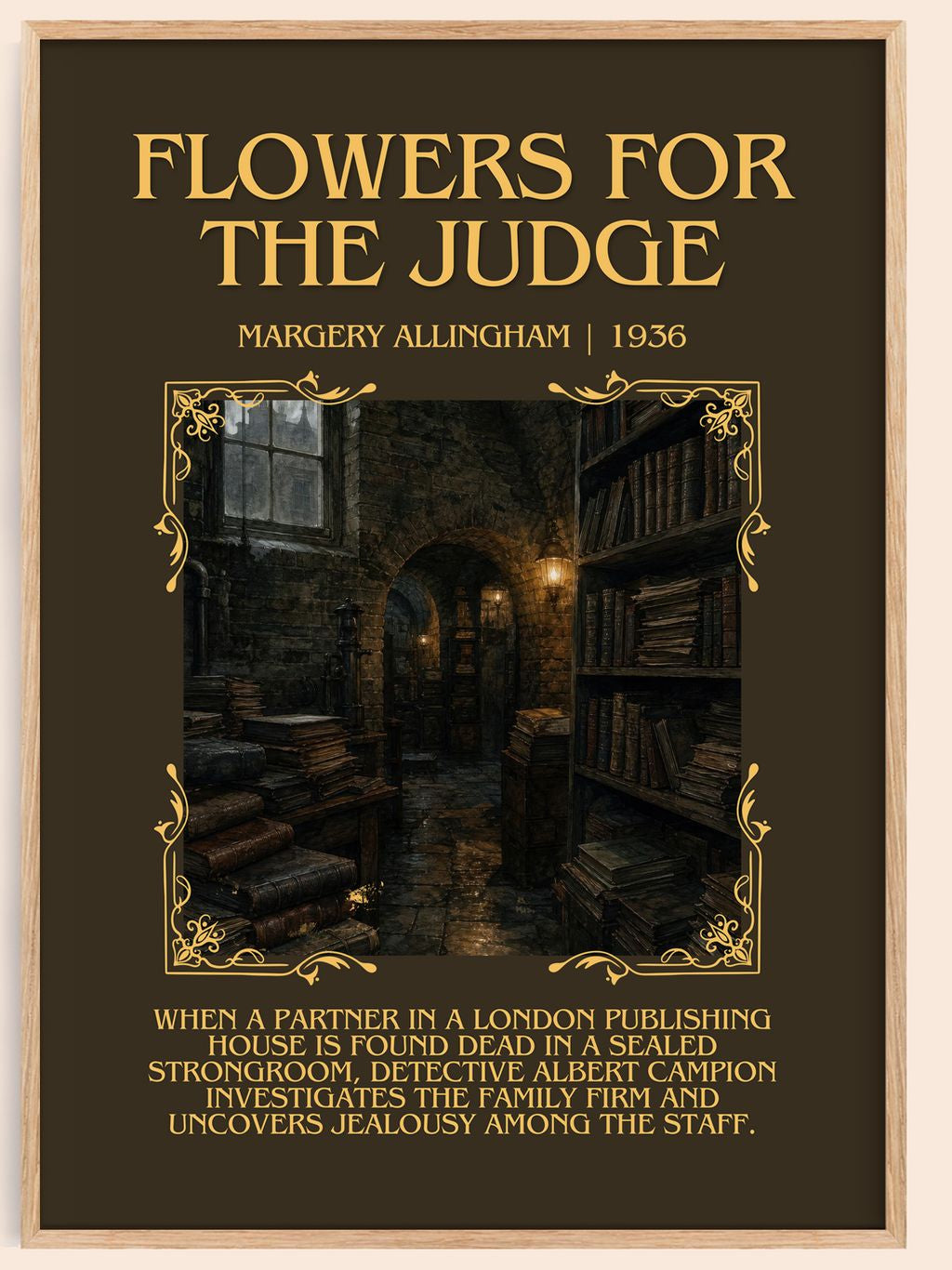 Flowers for the Judge Minimalist Book Poster by Margery Allingham – book poster