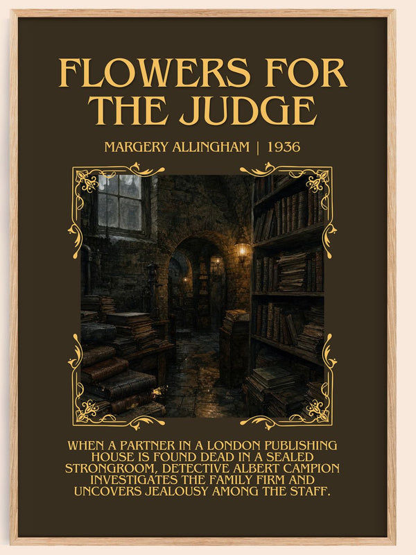 Flowers for the Judge Minimalist Book Poster by Margery Allingham – book poster